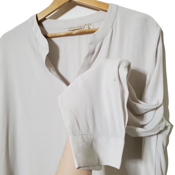 Soft Surroundings Gauze Tunic Top Size L Petite 3/4 Roll Tab Sleeve Womens - Picture 4 of 12